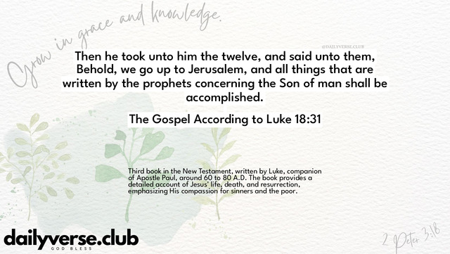 Bible Verse Wallpaper 18:31 from The Gospel According to Luke