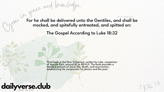 Bible Verse Wallpaper 18:32 from The Gospel According to Luke
