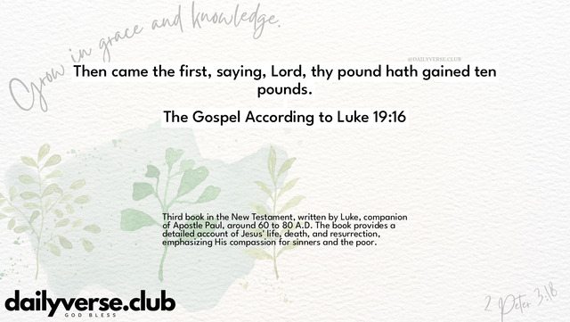 Bible Verse Wallpaper 19:16 from The Gospel According to Luke