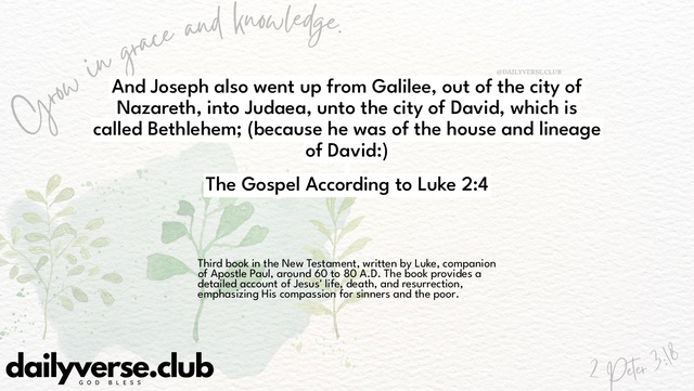 Bible Verse Wallpaper 2:4 from The Gospel According to Luke