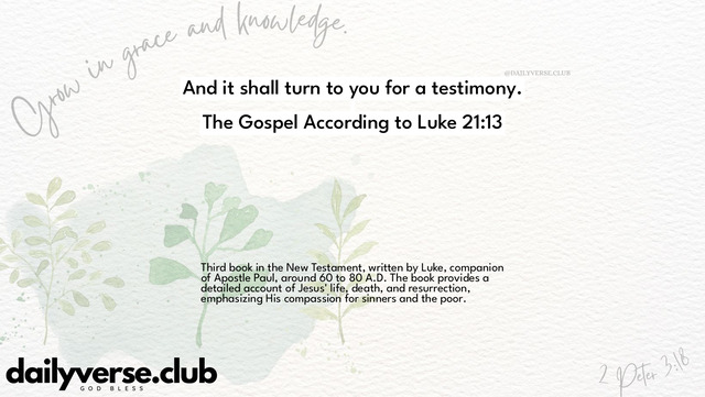 Bible Verse Wallpaper 21:13 from The Gospel According to Luke