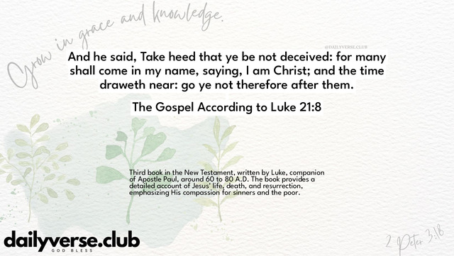 Bible Verse Wallpaper 21:8 from The Gospel According to Luke