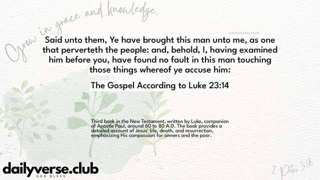 Bible Verse Wallpaper 23:14 from The Gospel According to Luke
