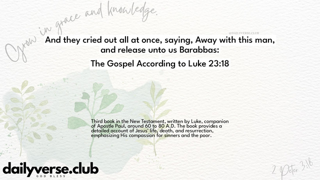 Bible Verse Wallpaper 23:18 from The Gospel According to Luke
