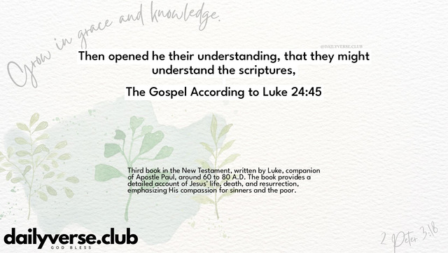 Bible Verse Wallpaper 24:45 from The Gospel According to Luke