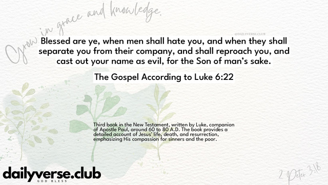Bible Verse Wallpaper 6:22 from The Gospel According to Luke
