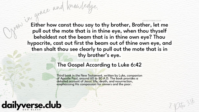 Bible Verse Wallpaper 6:42 from The Gospel According to Luke