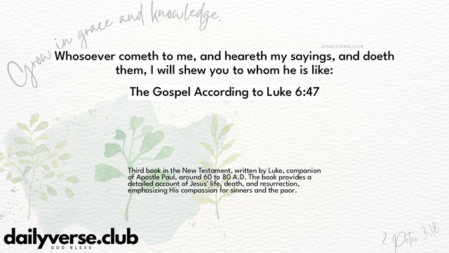 Bible Verse Wallpaper 6:47 from The Gospel According to Luke