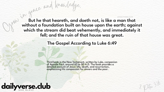 Bible Verse Wallpaper 6:49 from The Gospel According to Luke