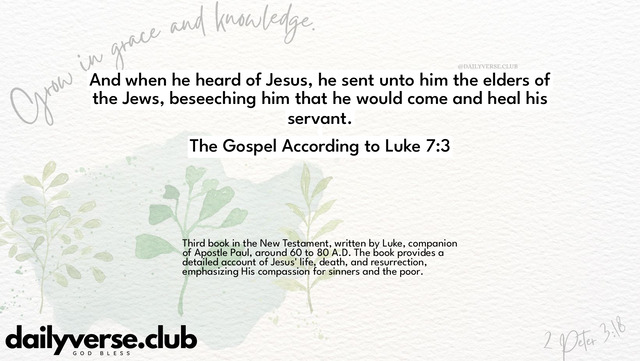 Bible Verse Wallpaper 7:3 from The Gospel According to Luke