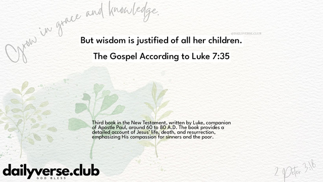 Bible Verse Wallpaper 7:35 from The Gospel According to Luke