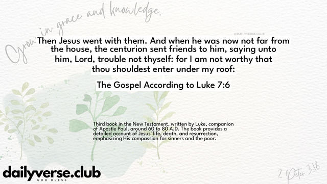 Bible Verse Wallpaper 7:6 from The Gospel According to Luke