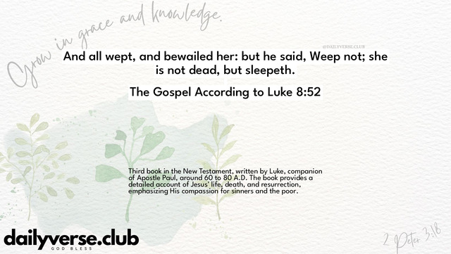 Bible Verse Wallpaper 8:52 from The Gospel According to Luke