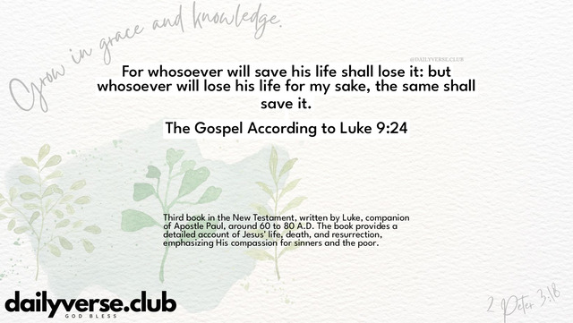 Bible Verse Wallpaper 9:24 from The Gospel According to Luke