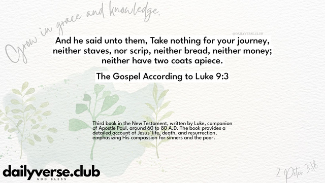 Bible Verse Wallpaper 9:3 from The Gospel According to Luke