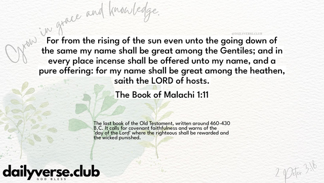 Bible Verse Wallpaper 1:11 from The Book of Malachi