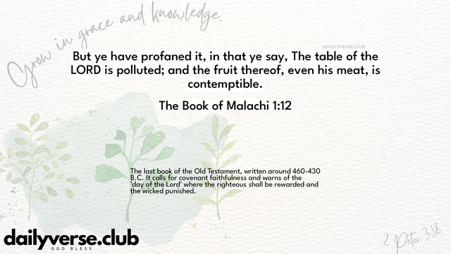 Bible Verse Wallpaper 1:12 from The Book of Malachi
