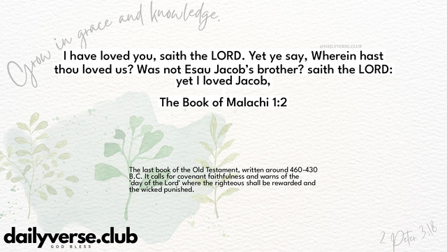 Bible Verse Wallpaper 1:2 from The Book of Malachi