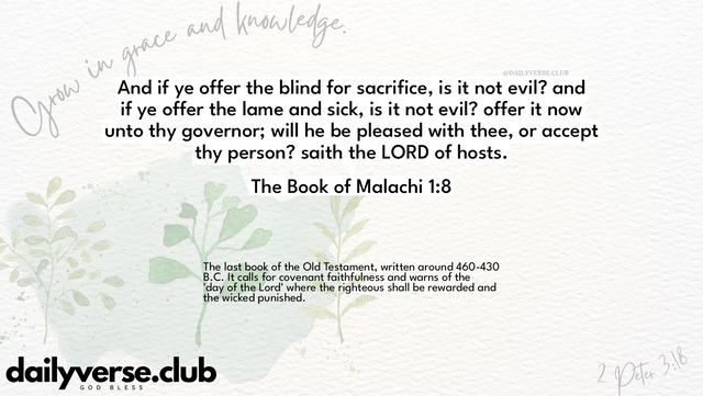 Bible Verse Wallpaper 1:8 from The Book of Malachi