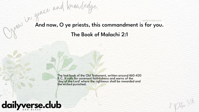 Bible Verse Wallpaper 2:1 from The Book of Malachi