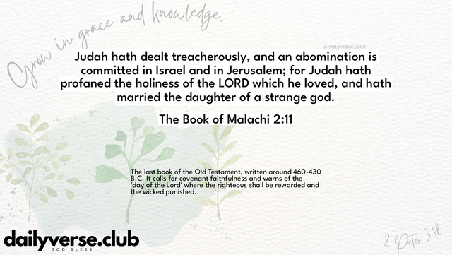 Bible Verse Wallpaper 2:11 from The Book of Malachi