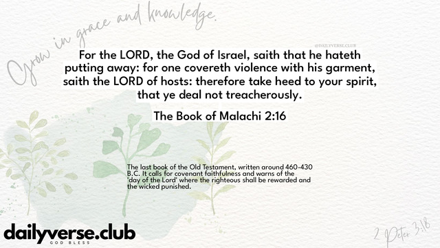 Bible Verse Wallpaper 2:16 from The Book of Malachi