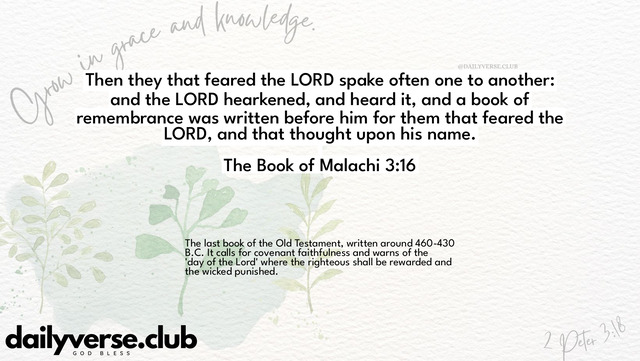 Bible Verse Wallpaper 3:16 from The Book of Malachi