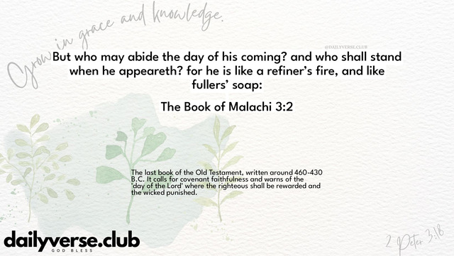 Bible Verse Wallpaper 3:2 from The Book of Malachi