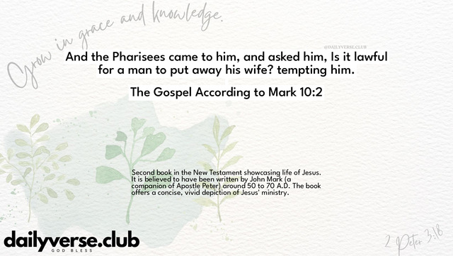 Bible Verse Wallpaper 10:2 from The Gospel According to Mark