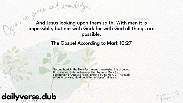 Bible Verse Wallpaper 10:27 from The Gospel According to Mark