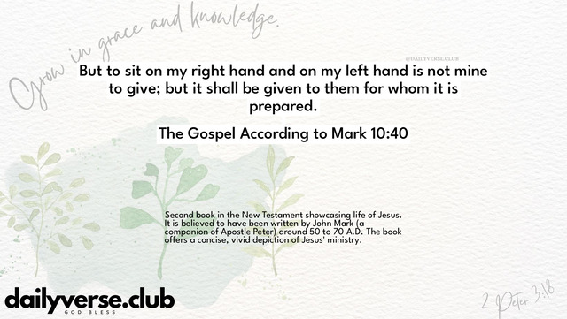 Bible Verse Wallpaper 10:40 from The Gospel According to Mark