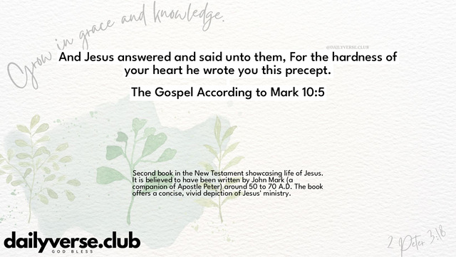 Bible Verse Wallpaper 10:5 from The Gospel According to Mark
