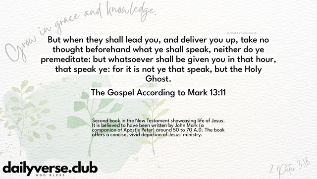 Bible Verse Wallpaper 13:11 from The Gospel According to Mark