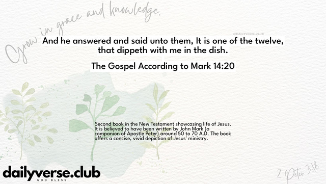 Bible Verse Wallpaper 14:20 from The Gospel According to Mark