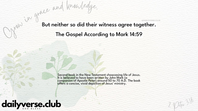 Bible Verse Wallpaper 14:59 from The Gospel According to Mark