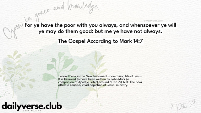 Bible Verse Wallpaper 14:7 from The Gospel According to Mark