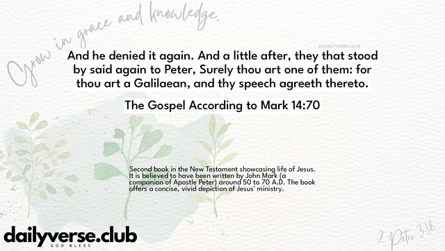 Bible Verse Wallpaper 14:70 from The Gospel According to Mark
