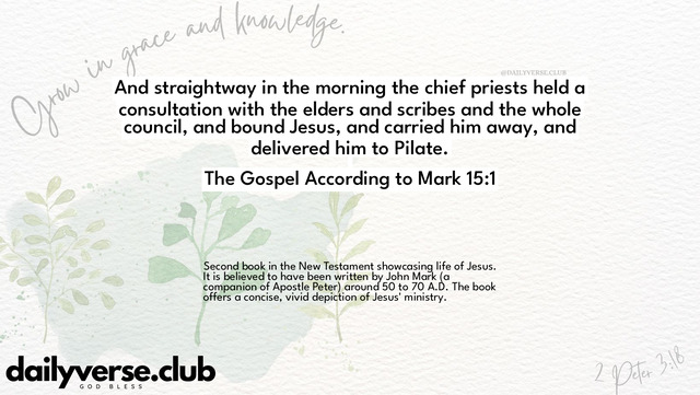 Bible Verse Wallpaper 15:1 from The Gospel According to Mark