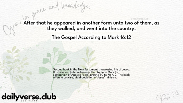 Bible Verse Wallpaper 16:12 from The Gospel According to Mark