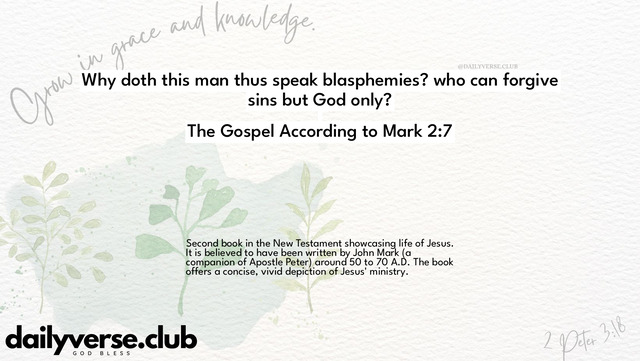 Bible Verse Wallpaper 2:7 from The Gospel According to Mark