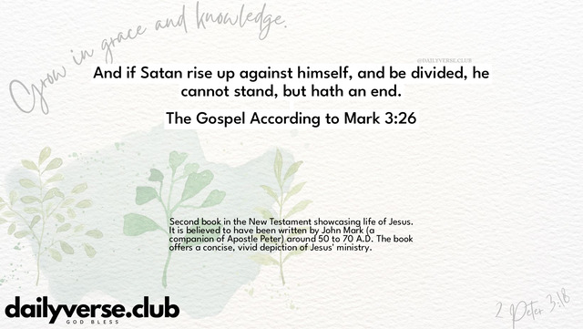 Bible Verse Wallpaper 3:26 from The Gospel According to Mark