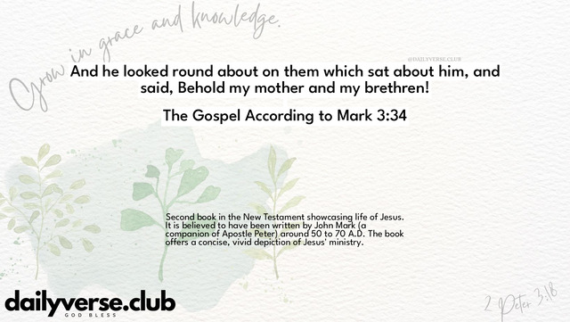 Bible Verse Wallpaper 3:34 from The Gospel According to Mark
