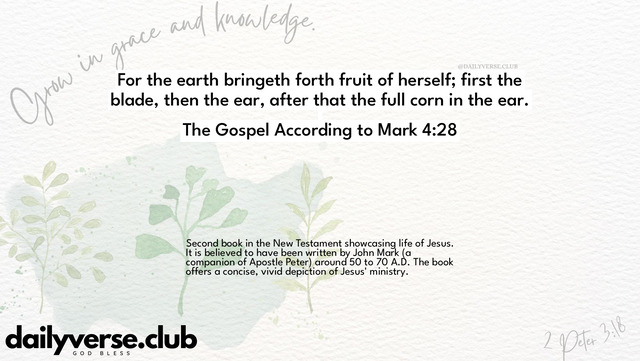 Bible Verse Wallpaper 4:28 from The Gospel According to Mark
