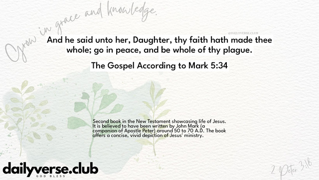 Bible Verse Wallpaper 5:34 from The Gospel According to Mark