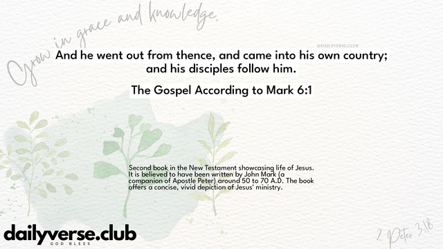 Bible Verse Wallpaper 6:1 from The Gospel According to Mark