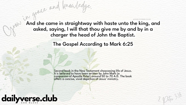 Bible Verse Wallpaper 6:25 from The Gospel According to Mark