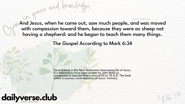 Bible Verse Wallpaper 6:34 from The Gospel According to Mark