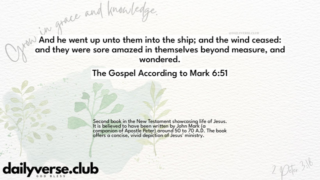 Bible Verse Wallpaper 6:51 from The Gospel According to Mark