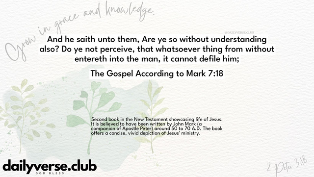 Bible Verse Wallpaper 7:18 from The Gospel According to Mark