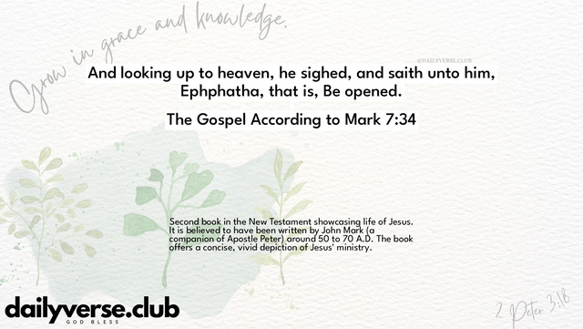 Bible Verse Wallpaper 7:34 from The Gospel According to Mark